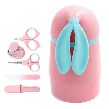 

5Pcs Newborn Baby Healthcare Kits Baby Nail Care Set Infant Nail Clippers Care Set with Rabbit Storage Box for Baby Care Tools