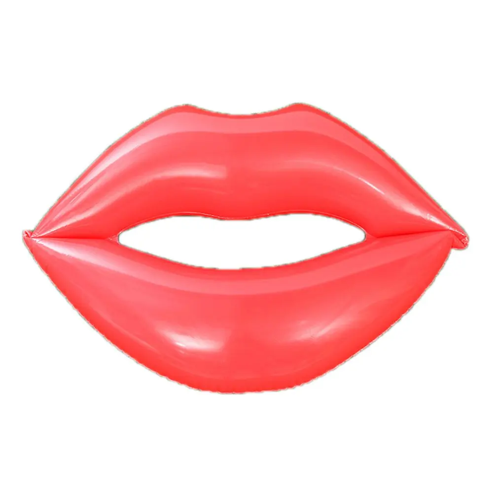 

Funny Design Big Size Soft PVC Lip Outdoor Inflatable Travel Beach Sports Lips Shape Swimming Floating Row Toys
