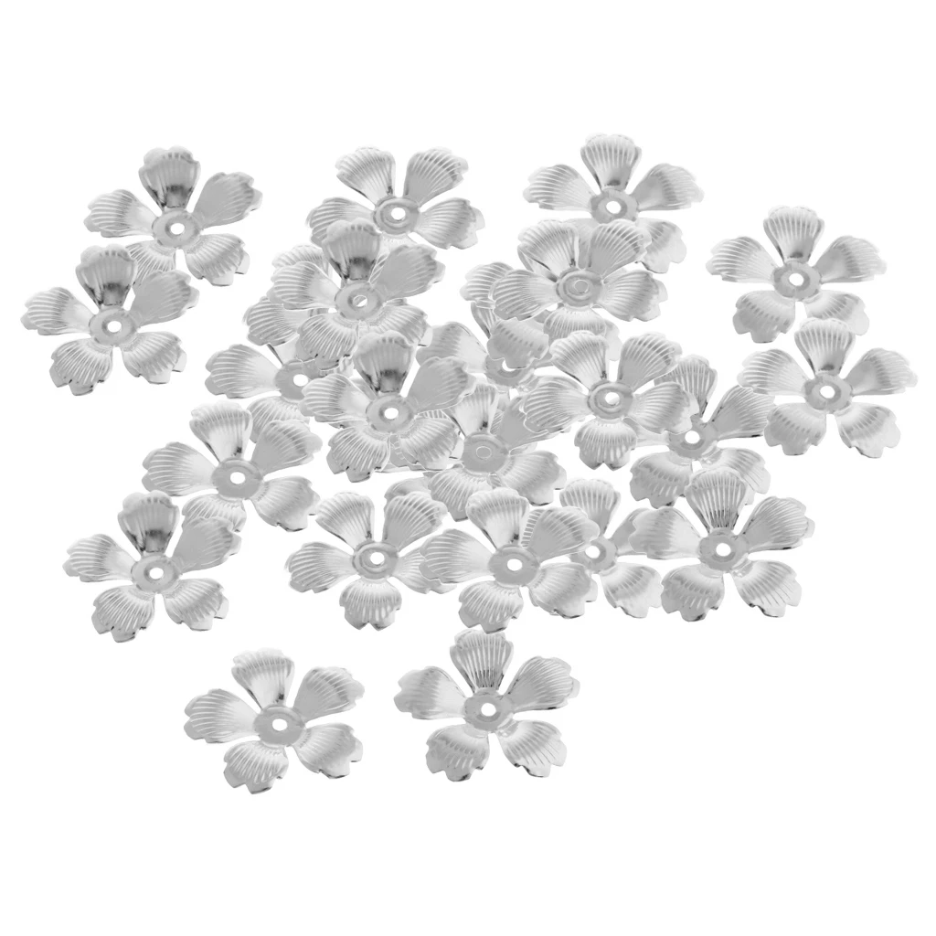 30packs Metal Golden Hollow End Flower Bead Caps 32mm DIY Jewelry Findings