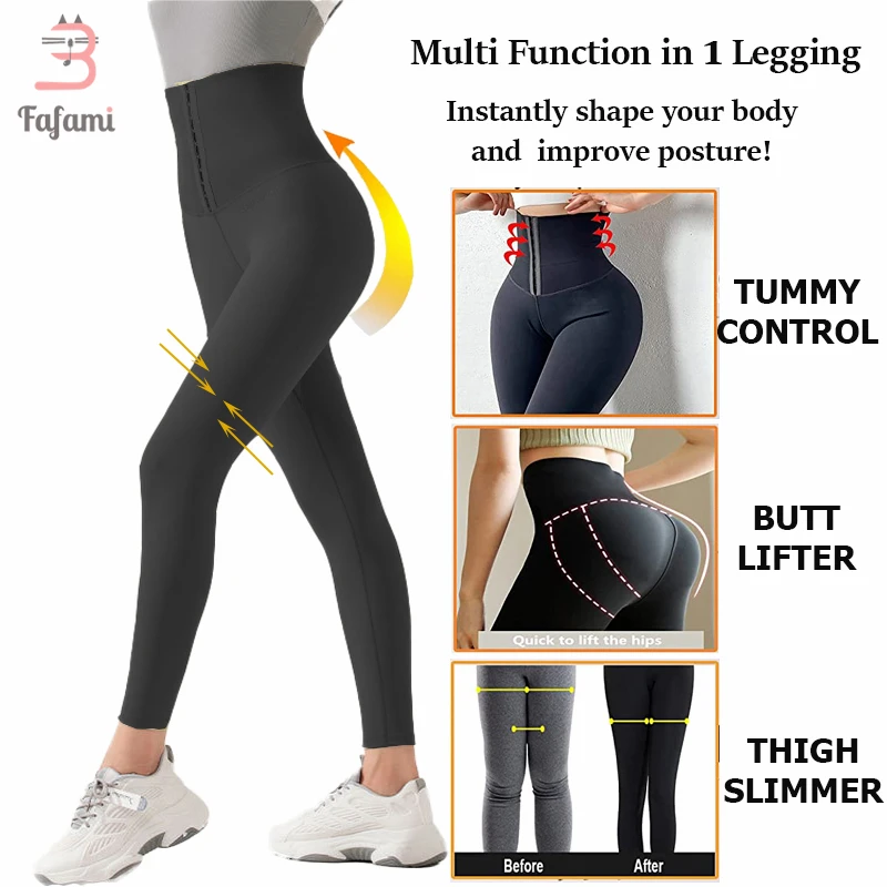 Tummy Control Leggings for Women Postpartum Recovery Slimming Pants Shapewear High Waist Corset Workout Body Shaper Yoga Tights