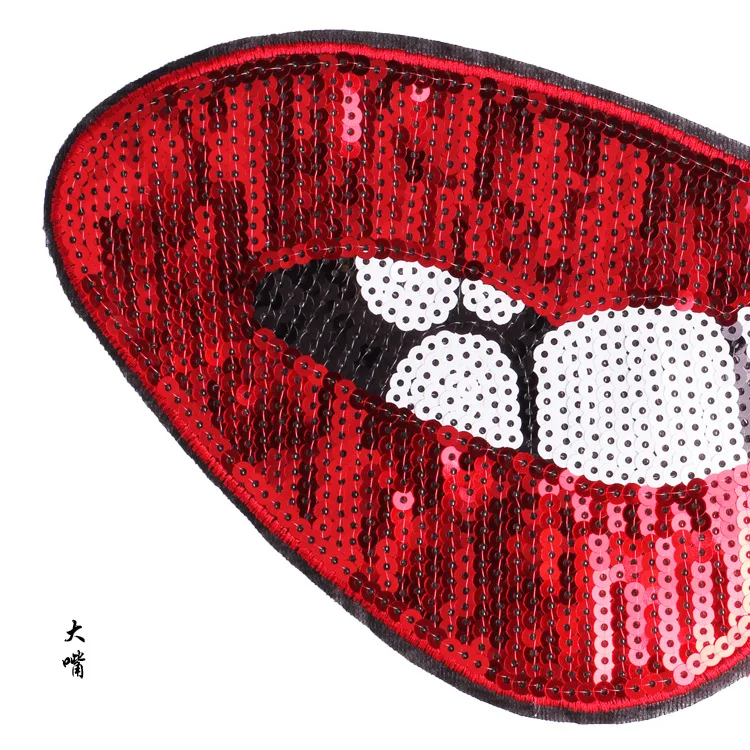 mouth sequins patches 2