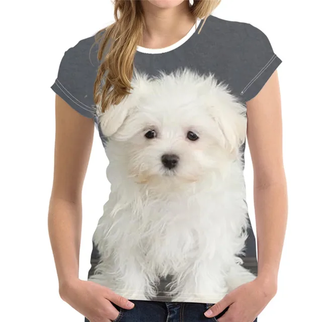 Fashion Lovely Dog 3D Print Women Ladies Girls T-Shirt Animal Harajuku Round Neck Short Sleeve Unisex Summer Tops & Tees XXS-6XL OFSY-00201