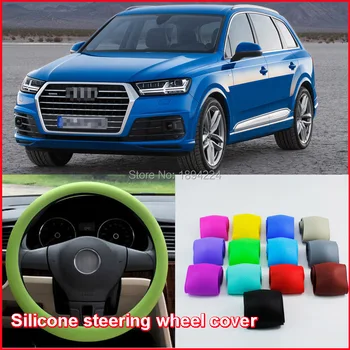 

multi-color Premium Car Non-slip Soft Silicone Steering Wheel Glove Cover Fit For Audi Q7