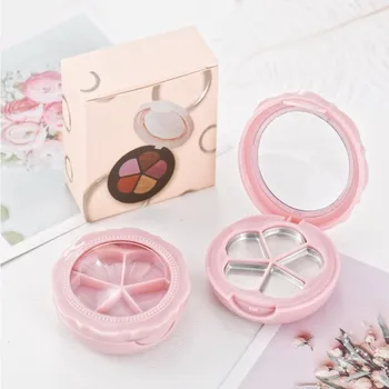 

Flower Shape Empty Lipstick Case Eyeshadow Palette With 5 Grids Pans Makeup Container Organizer Box Rouge Lipstick Box