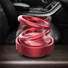 Солнечная подвеска двойное кольцо вращающийся автомобильный освежитель воздуха ароматерапия с парфюмом корпус из алюминиевого сплава украшение салона автомобиля