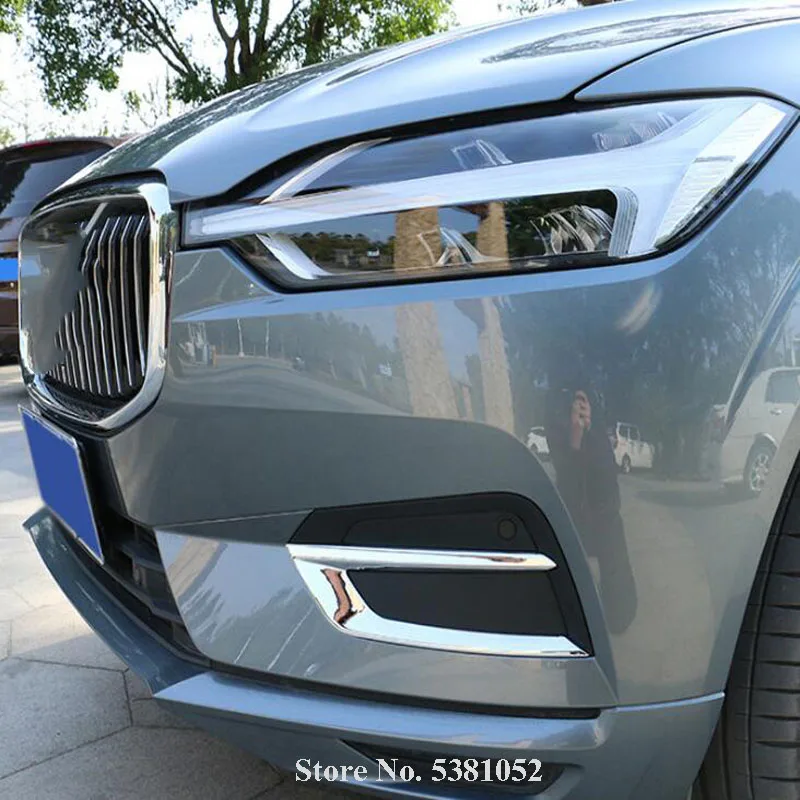 2 шт. для Volvo XC60 аксессуары хромированные передние и задние противотуманные фары крышка отделка автомобиля наклейка авто аксессуары