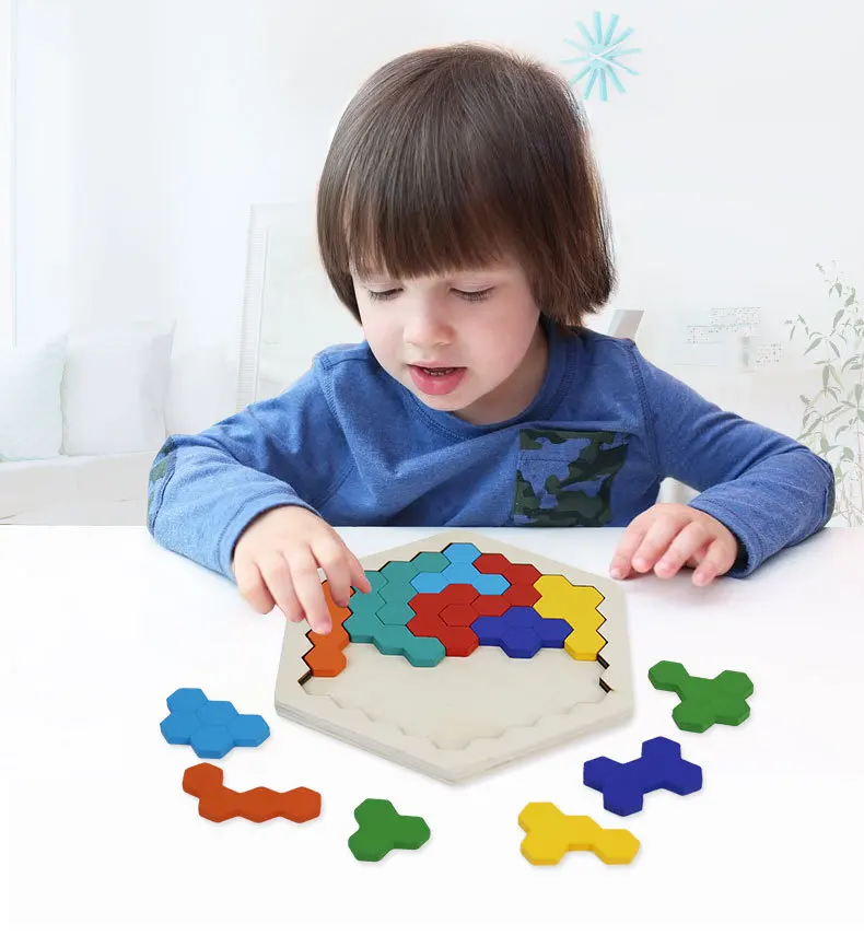 Горячие головоломки волшебный Tangram Детей умственного развития деревянные головоломки Развивающие игрушки нетоксичные дерево для детей подарок