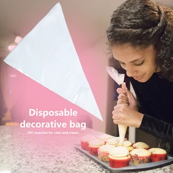 

100Pcs Piping Pastry Bag Icing Fondant Cake Cream Dessert Decorating Pastry Baking Disposable Tool for Household Kitchen