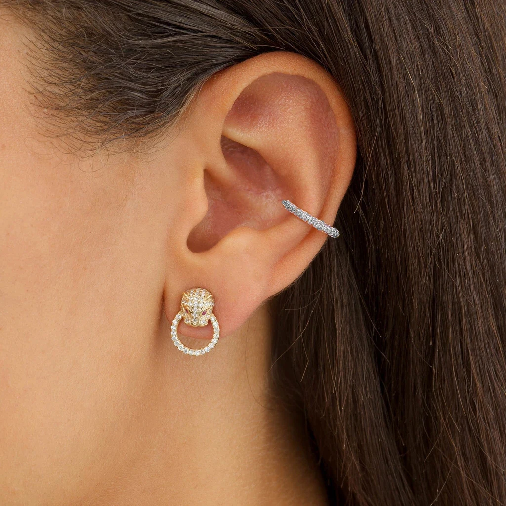 CANNER 925 Sterling Silver Ear Cuff Ear Clip Earrings for Women Colorful Zircon Ear Buckle Earring Fake Piercing Earings Jewelry