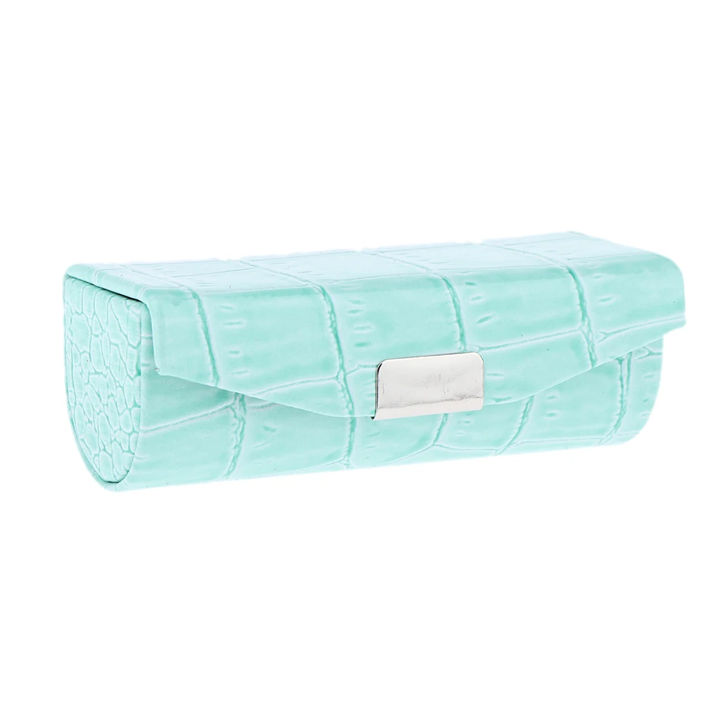 Soft PU Leather Alligator Textured Lady Lipstick Holder Case with Mirror 5