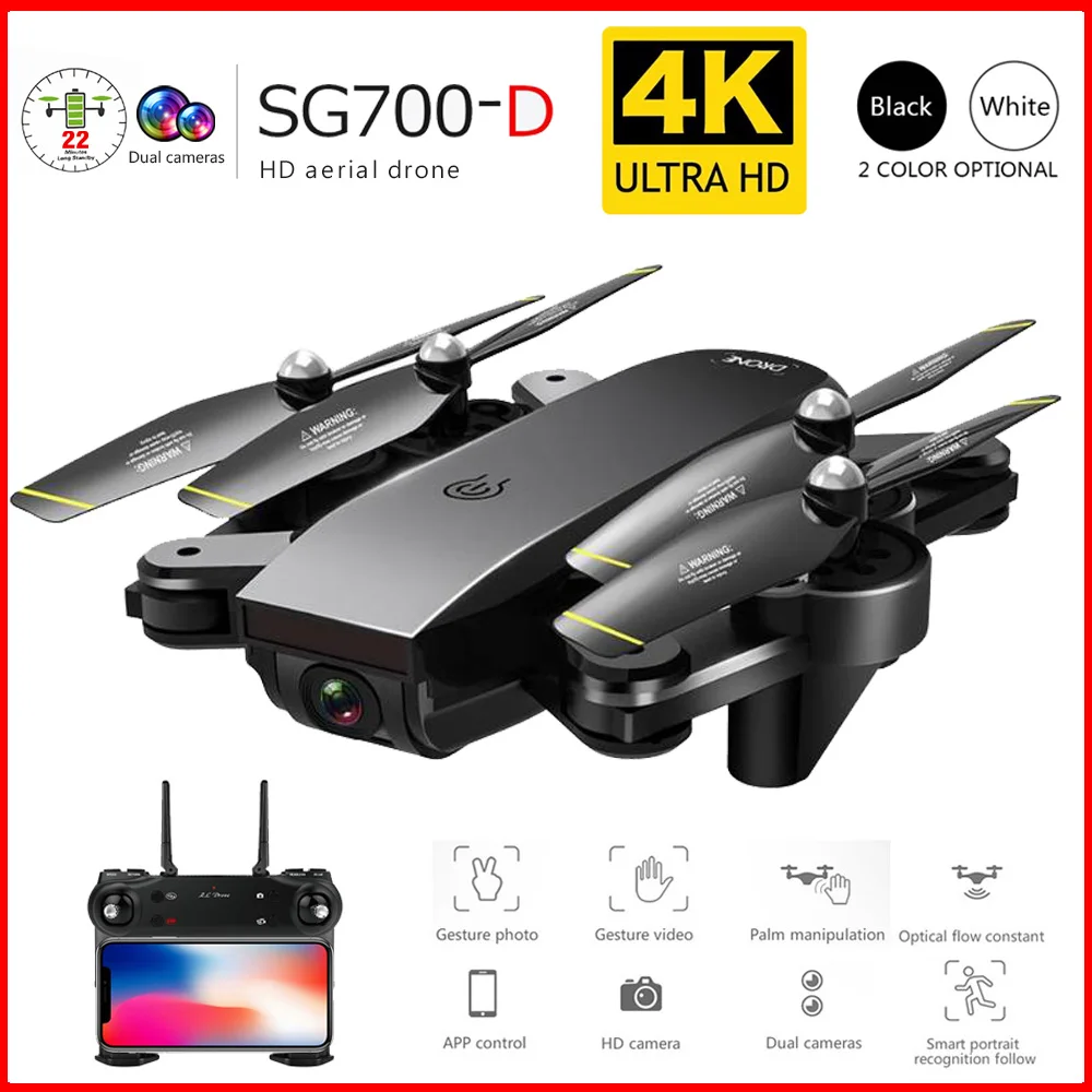 

SG700-D RC Camera Drone 4K HD Dual Cameras Optical Flow Quadcopter 3 2 Battery WIFI APP Control Optical Flow Aerial Quadcopter
