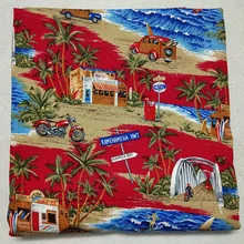 50x110 см изящный красный океацин пляж серфинга мотоцикл автомобиль печатных хлопок Поплин Ткань фрукты Лоскутная Ткань для одежды платье