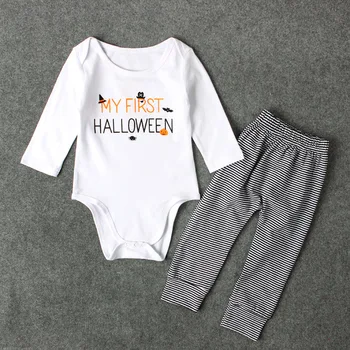 

Baby New Born Clothes Set Clothes For Baby Boy Clothing Set 2 Piece Baby Outfit Halloween Pumpkin Pattern 6-24M
