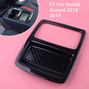 

DWCX ABS Carbon Fiber Black Car Rear Seat Water Cup Holder Cover Moulding Trim Fit for Honda Accord 2018 2019