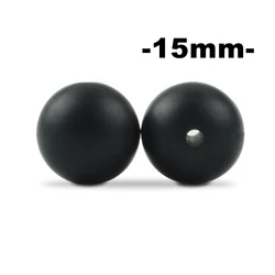 Set of 100 Round Silicone Beads - 15mm, Food Grade, BPA - Free, for DIY Jewelry and Crafting Accessories (Smokey black)