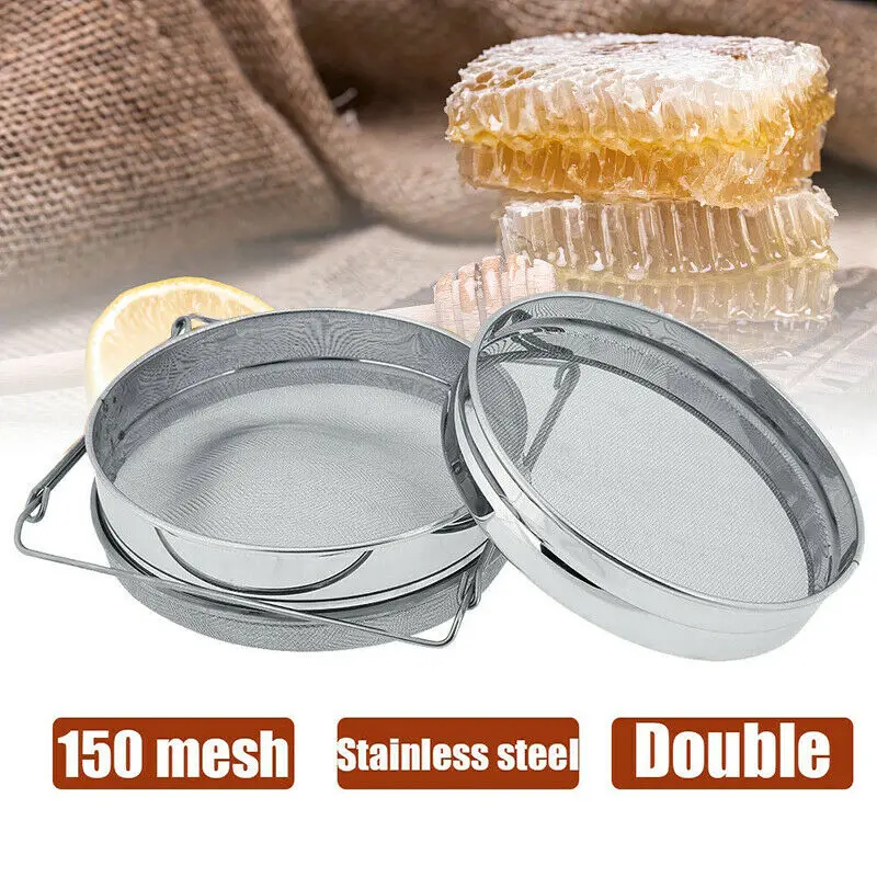 Stainless Steel Honey Strainer Double Sieve Filter Extractor Beekeeping Tools Double-layer | Дом и сад