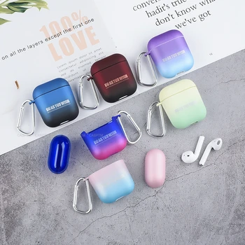 

Luxury Hard PC Wireless Bluetooth Earphone Protective Case For Airpods 2 1 Headphone Cover Gradient Colorful Charging Box Cover