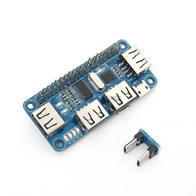 

A7-- 4 Port Stackable USB HUB HAT Module Raspberry PI Zero/Zero W/3B+ USB to UART Onboard Compatible with USB2.0/1.1