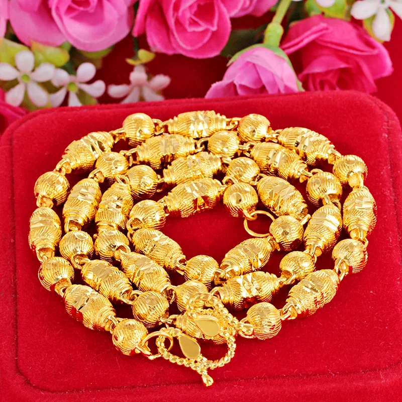New 8mm Yellow Gold Plated Necklace For 