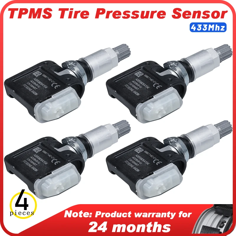 4PCS Tire Pressure Sensor 433HMz Compatible For CADILLAC XT4 2019-2021/CHEVROLET Silverado 2020-2021/GMC Acadia 2018-2021