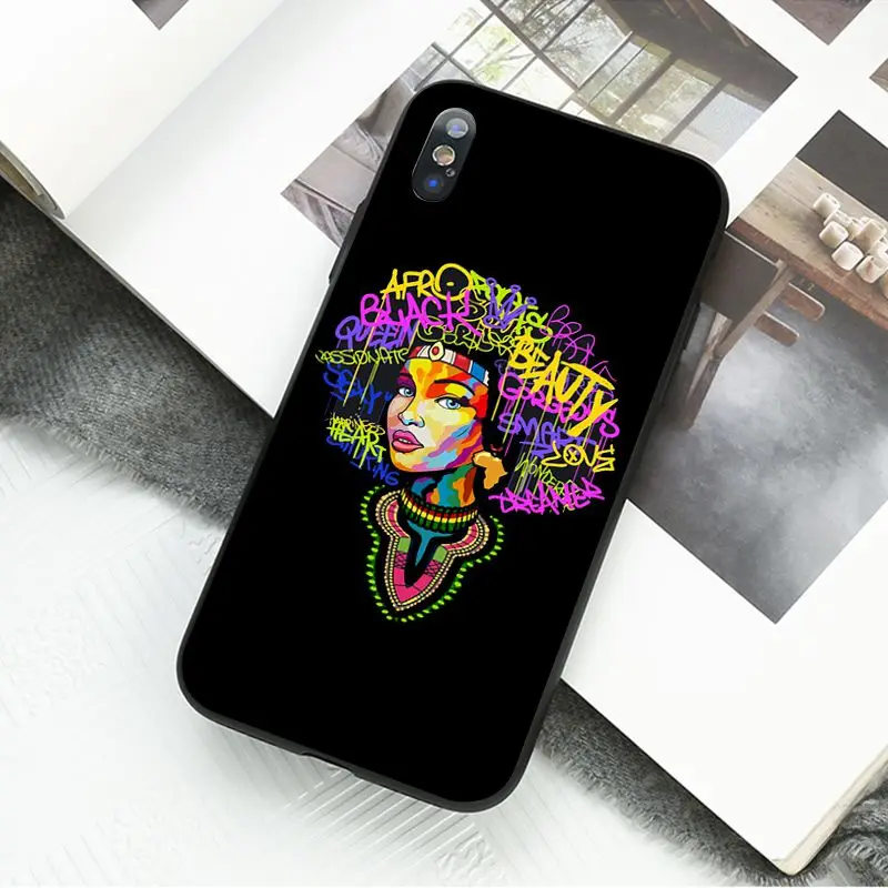 MaiYaCa афро черная девушка Волшебная королева меланин поппин аксессуары для телефонов Чехол для iPhone 11 Pro XS MAX XS XR 8 7 6 Plus 5 5S SE