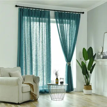 

Simple modern cotton linen curtain for living room home custom made deco quality translucidus light shading curtains for bedroom