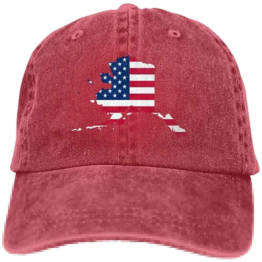 Для мужчин или Для женщин Регулируемый джинсы Бейсбол Кепки флаг карта Аляска папа шляпа