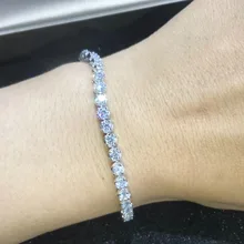 TB259 0,1 карат/шт. Маленький камень роскошный NSCD Имитация браслеты из драгоценных камней, браслеты из стерлингового серебра 925 пробы, браслеты с подвесками Теннисный браслет