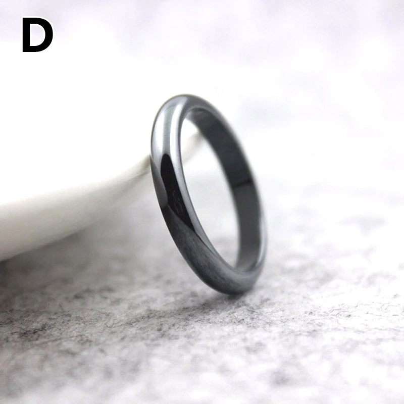 Hämatitring Für Damen Und Herren, Schlichter Natursteinring_voghion.com