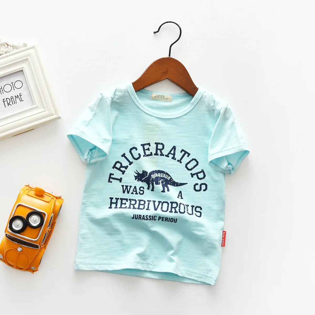 High Quality Children's Cotton Round Neck Short Sleeve Dinosaur T-shirt. 3-8T Boys And Girls Sports Fashion Tops.kids Clothes