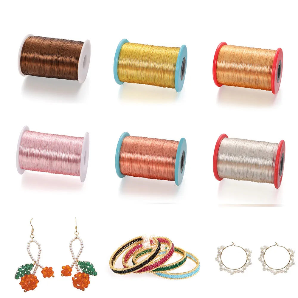 

1kg/Roll 0.2-1mm 6Colors Solid Colorfast Copper Wire Beading Crod Accessories String for Jewelry Making DIY Earrings Bracelet