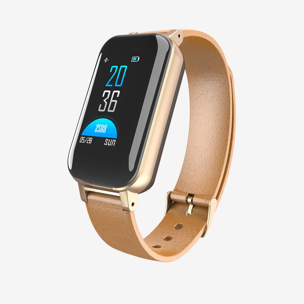 Умные часы LEMFO T89, Bluetooth 5,0, браслет для наушников, напоминание о звонках, пульсе, кровяном давлении, умные часы, Android IOS - Цвет: Золотой