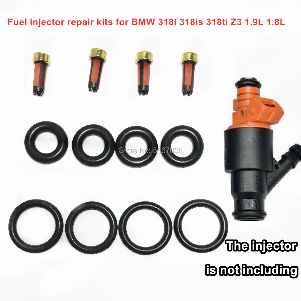 4Sets Fuel Injector Repair Kits for BMW 318i 318is 318ti Z3 1.9L 1.8L Auto Parts 0280150501 13641247196 diesel injector tube fuel injector cleaner fuel injector removal tool injector washer shims repair kit gasket
