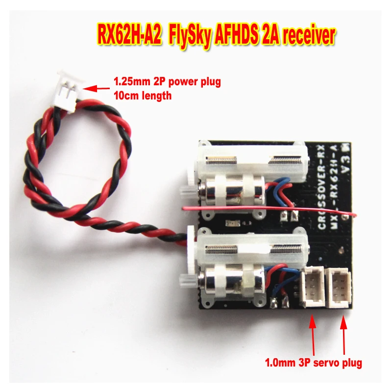MXL-RX62H-A2 FlySky AFHDS 2A receiver with 2 linear servos gyro 3