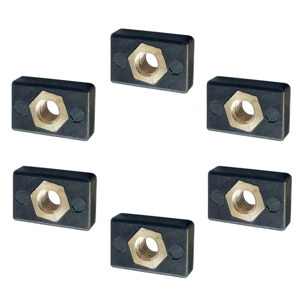 6 Count Kayak Track Rail Screw Nut M6 Boat Rail Hardware Mounting Kit