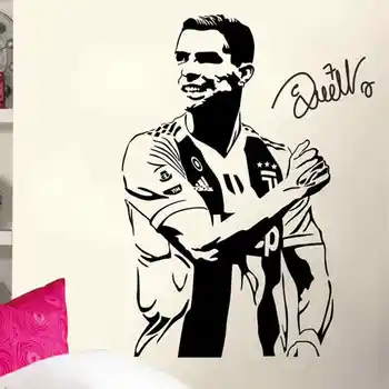 

C Ronaldo Football Player Wall Sticker Sports Decal Kids Room Decoration Posters Vinyl C Ronaldo Car Soccer Player Decal