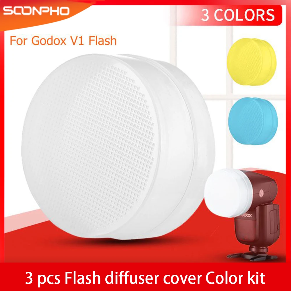

Flash Diffuser Cover For Godox V1 V1-C V1-N V1-S V1-F V1-O V1-P Speedlite Flash White Blue Yellow Diffuser Soft Box Case