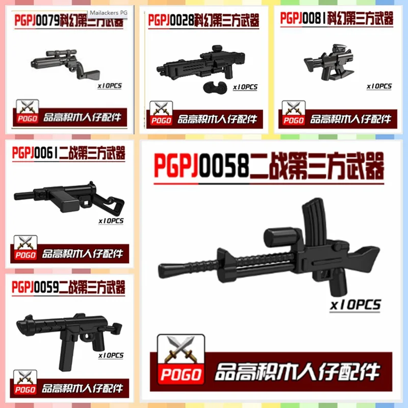 

Legoing Military Set Guns Model Blocks Winner Toys For Children WW2 Saucepan Weapon piece Arms Legoing Soliders Kits Army Bricks