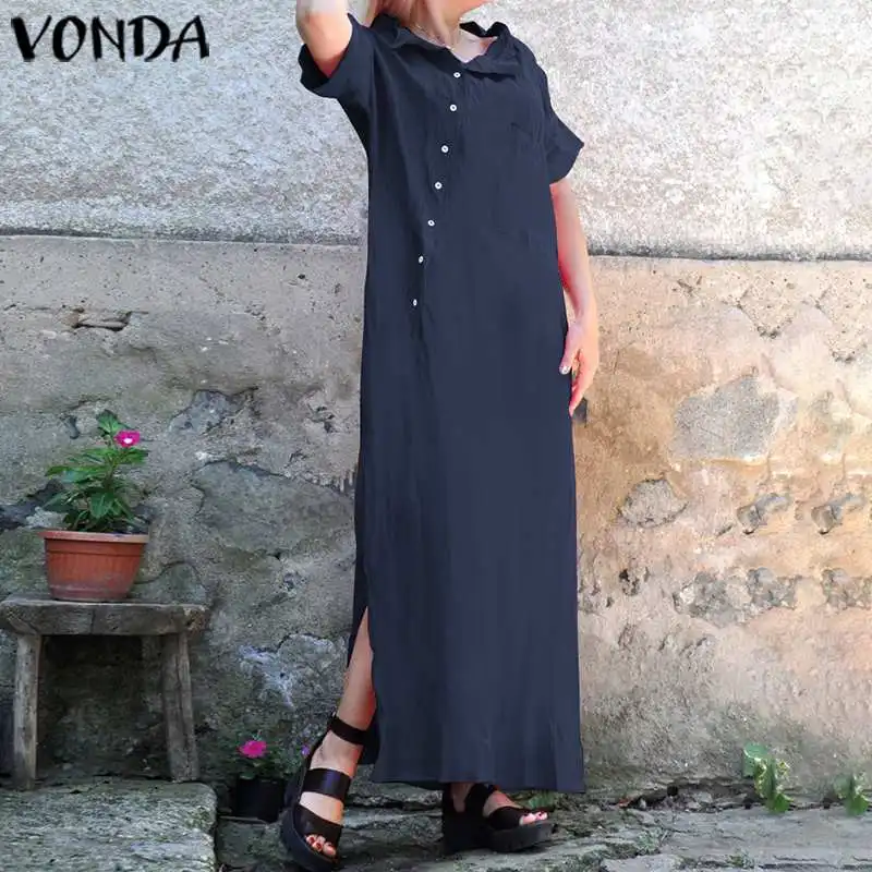 Длинное платье для беременных VONDA, винтажное хлопковое богемное платье, женское платье с длинным рукавом, женский сарафан для беременных, 5XL