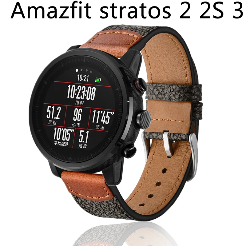 Высокое качество Huami Amazfit Stratos 2 2s 3 ремешок Смарт часы кожаный браслет amazfit pace