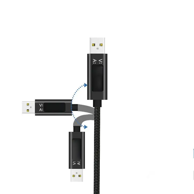 USB C кабель для быстрой зарядки и синхронизации данных с напряжением тока светодиодный дисплей шнур для samsung S10 S9 Note 9 Xiaomi 9/8 huawei Oneplus