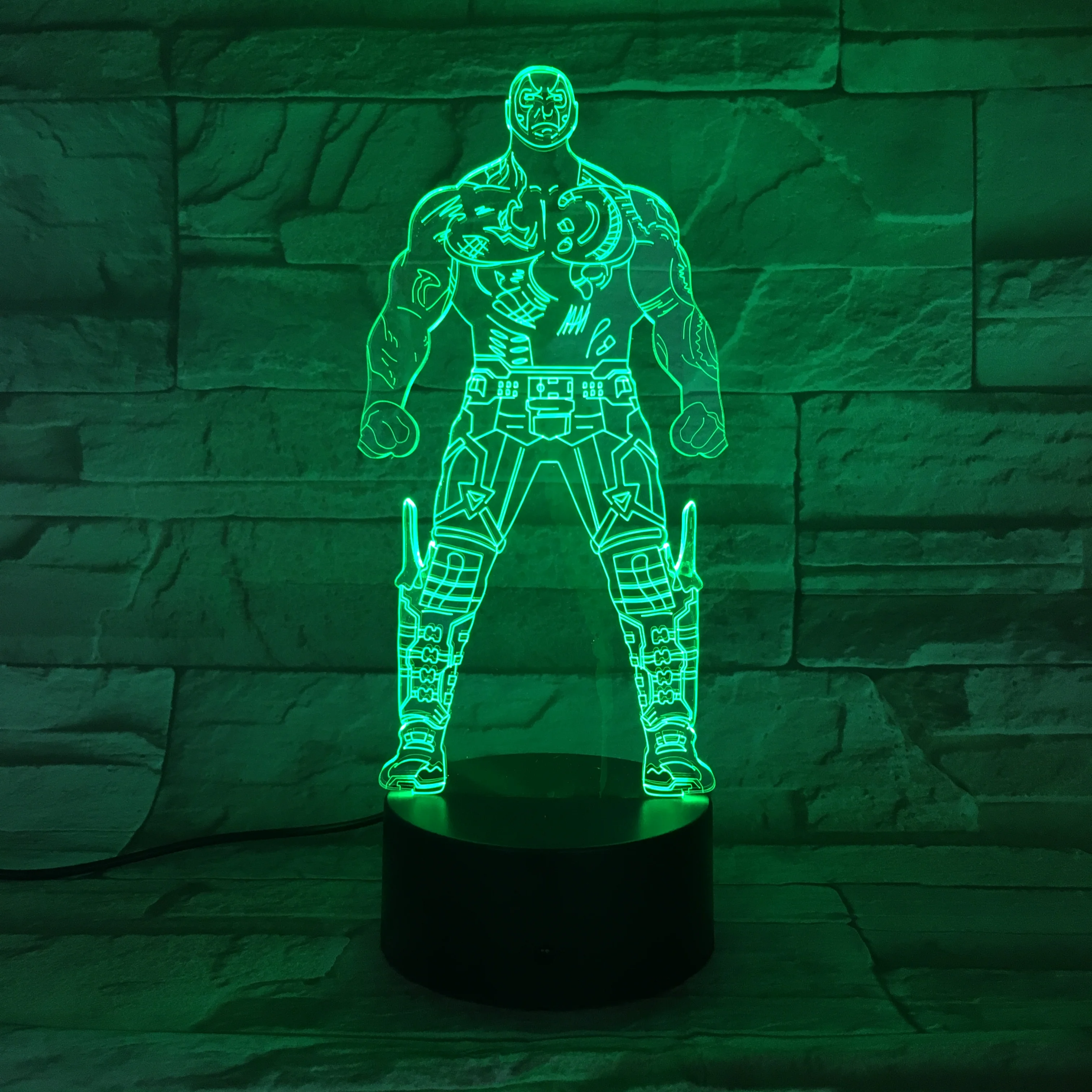 3D Lamp Marvel Guardians of the Galaxy Superhero Drax the Destroyer Gamora Star-Lord Rocket Raccoon Groot 3D LED Night light - Испускаемый цвет: Drax the Destroyer
