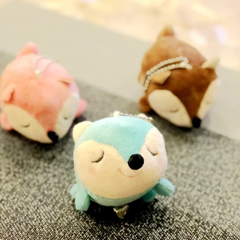 

12cm 3Colors,Smiling fox Small Kawaii Stuffed Toys , key chain Gift Plush Toys , baby toys dolls