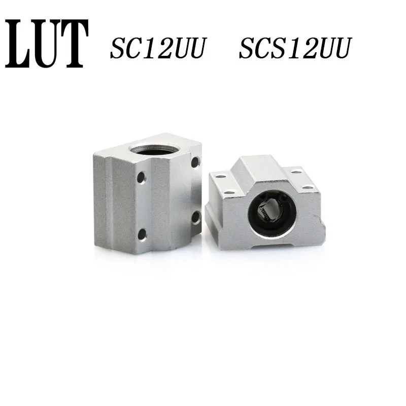 High quality 10 pcs SC12UU SCS12UU Linear motion ball bearings slide block bushing for 12mm shaft Pillow Block with CNC Parts