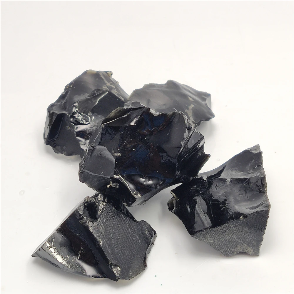 Pierre de Guérison en Obsidienne Noire Brute Naturelle, Quartz, Charbon Rugueux, Citrométaphysique, Reiki, Taille, Massage, 1 Pièce