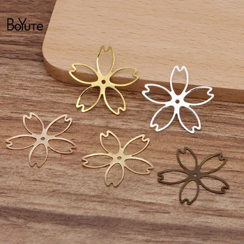 

BoYuTe Wholesale (100 Pieces/Lot) Stamping Plate Metal Flower Hand Made Materials Diy Jewelry Accessories Parts