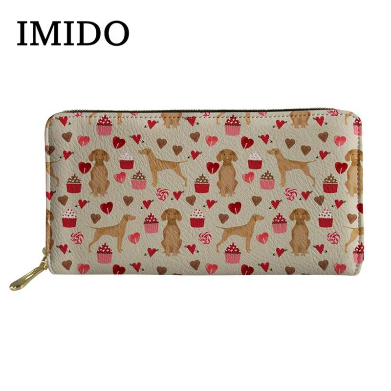 IMIDO, модный длинный кошелек на молнии, кошелек с принтом, большой емкости, модный кошелек для монет, держатель для карт, Monederos Para Mujer - Цвет: WLL415Z21