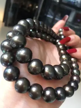 

Fine Jewelry Natural Fresh Water 11-14mm Green Black Pearls Necklaces for Women Fine Pearls Necklaces