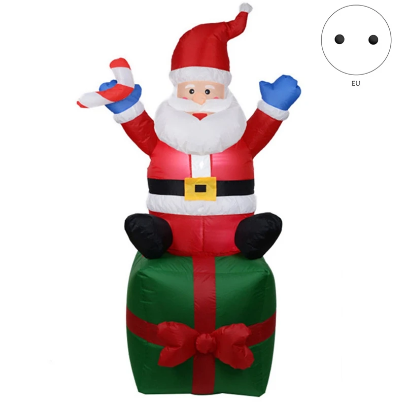 1.8M High Automatic Inflatable Santa Claus Light Inflatable Christmas Decoration Garden Inflatable Toys Outdoor Toys
