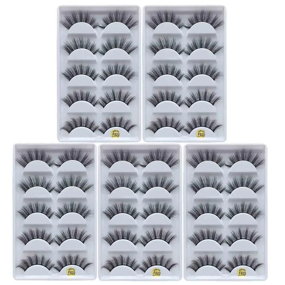 F820(25pairs) 25 пар 3D норковые ресницы накладные ресницы оптом натуральные длинные накладные ресницы 3D ресницы для наращивания cilios posticos g800 g806 - Цвет: F820(25pairs)